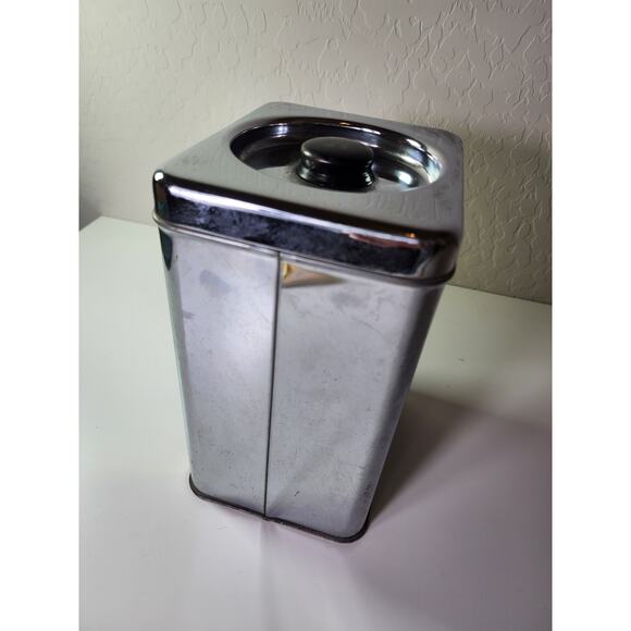 Vintage LINCOLN BEAUTYWARE Metal TIN Flour 9" Canister Kitchen MCM - Picture 5 of 11